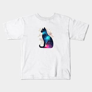 Minimilastic design of a black cat Kids T-Shirt